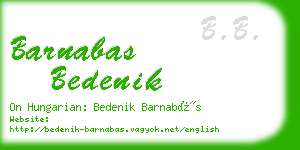 barnabas bedenik business card